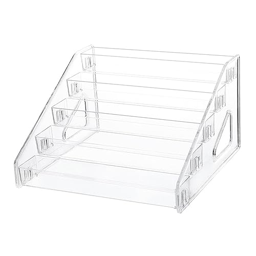 Generic Clear Nail Polish Display Rack Stand Holder, Makeup Display Rack, Acrylic Lipstick Storage Holder for Necklaces, 5 Tier