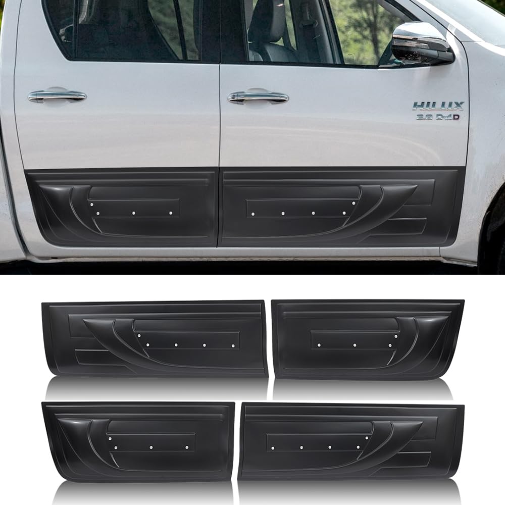 Panel Lateral para Toyota Hilux 2015-2024 Hilux AN110 AN120 AN130 Invincible X GR Sport Invincible 4 x 4 Paneles Laterales Negro Mate moldura de 4 Piezas