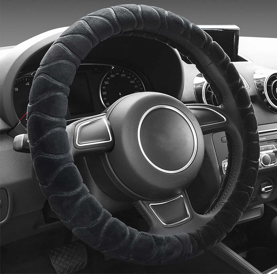 Housse De Volant Chauffante Hiver - Doublure Polaire Antidérapante 38cm Universelle Pour Auto, Camion, SUV