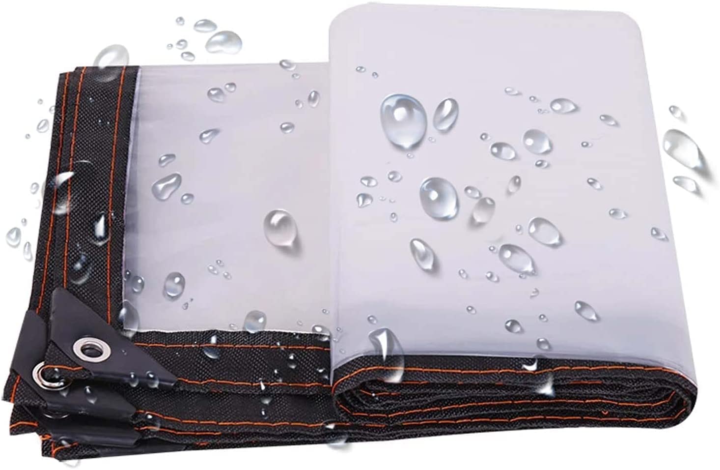 Lona transparente resistente al agua 1x2m cubierta exterior con bordes reforzados
