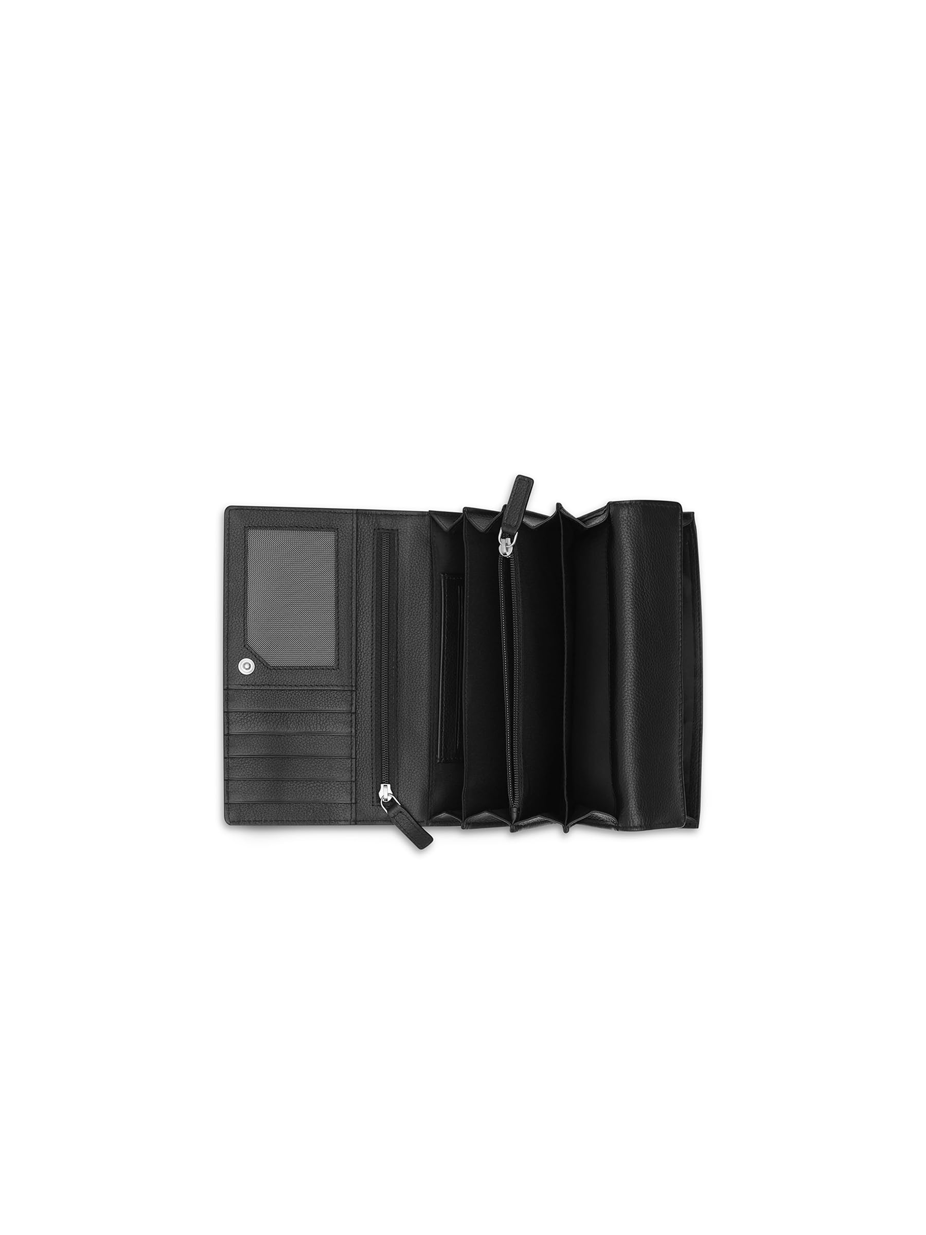 Valentini Portel Damski - Portmonetka - Skóra Naturalna - Ochrona RFID - 12 Przegródek na Karty i Dokumenty - 17 x 10 cm Czarny Bow