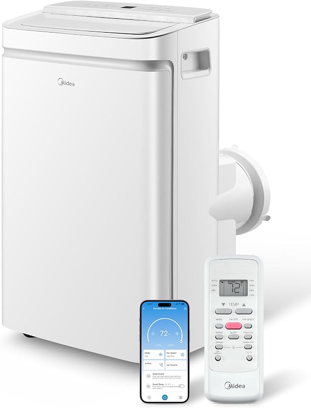 Aire acondicionado portátil de doble manguera de 13,000 BTU, inversor, 2026 NUEVO | Aire acondicionado portátil con inversor y manguera dual SACC de 10,000 BTU, enfría hasta 450 pies cuadrados. Pie. Wi-Fi inteligente y control remoto, kit de ventana incluido