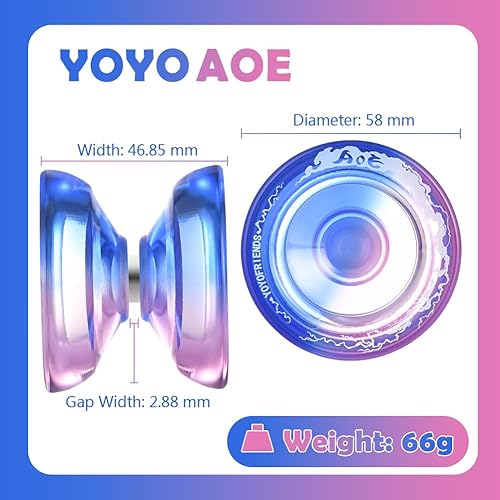Miniatura 3 de YoYo AOE sensible para niños principiantes, Yo Yos de doble propósito con kit de rodamientos YoYo extra insensible para avanzados + cuerdas y