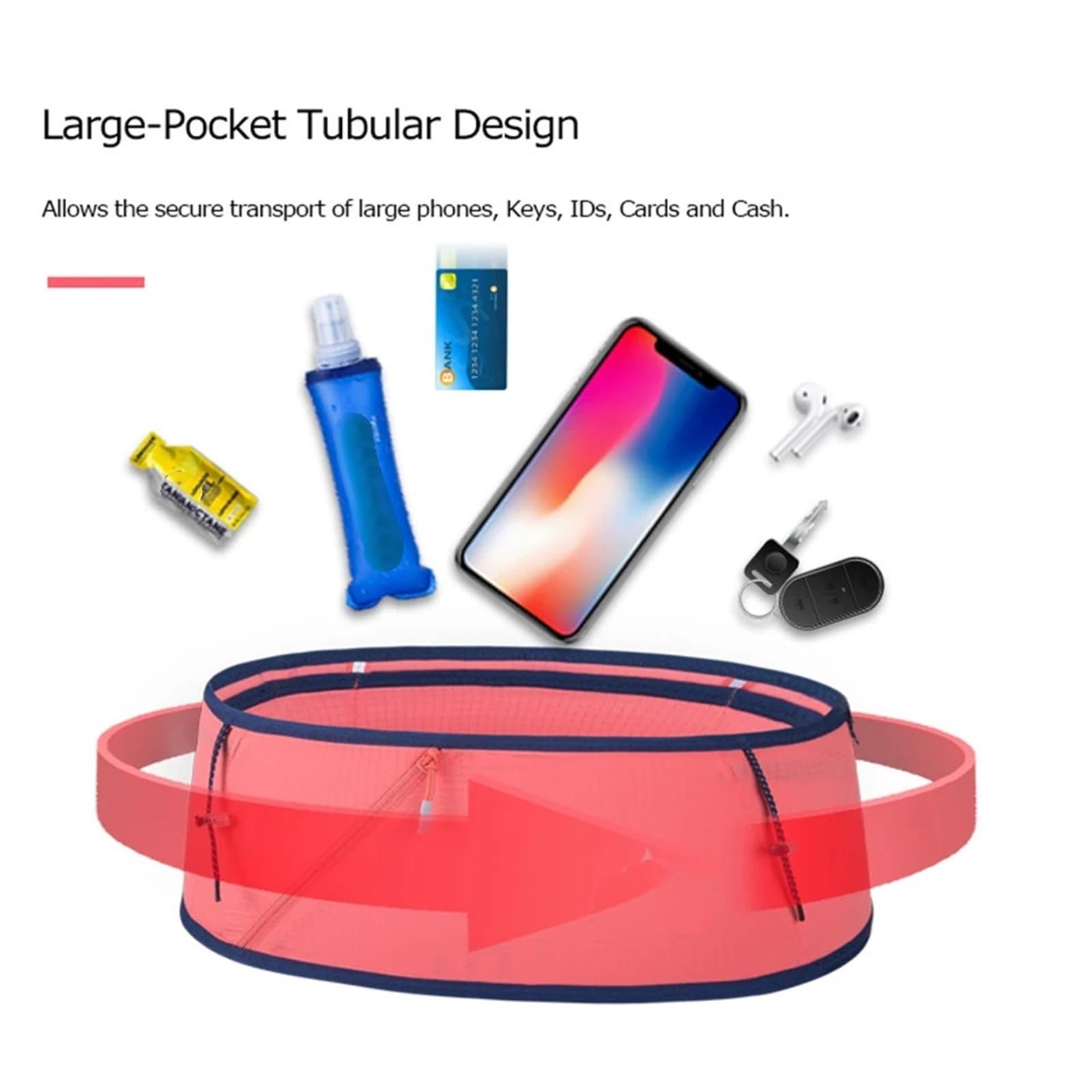 Ceinture De Course Ceinture de course à hydratation extensible dans 4 directions, sac taille, d'argent voyage, Trail Marathon, entraînement gymnastique, support téléphone portable