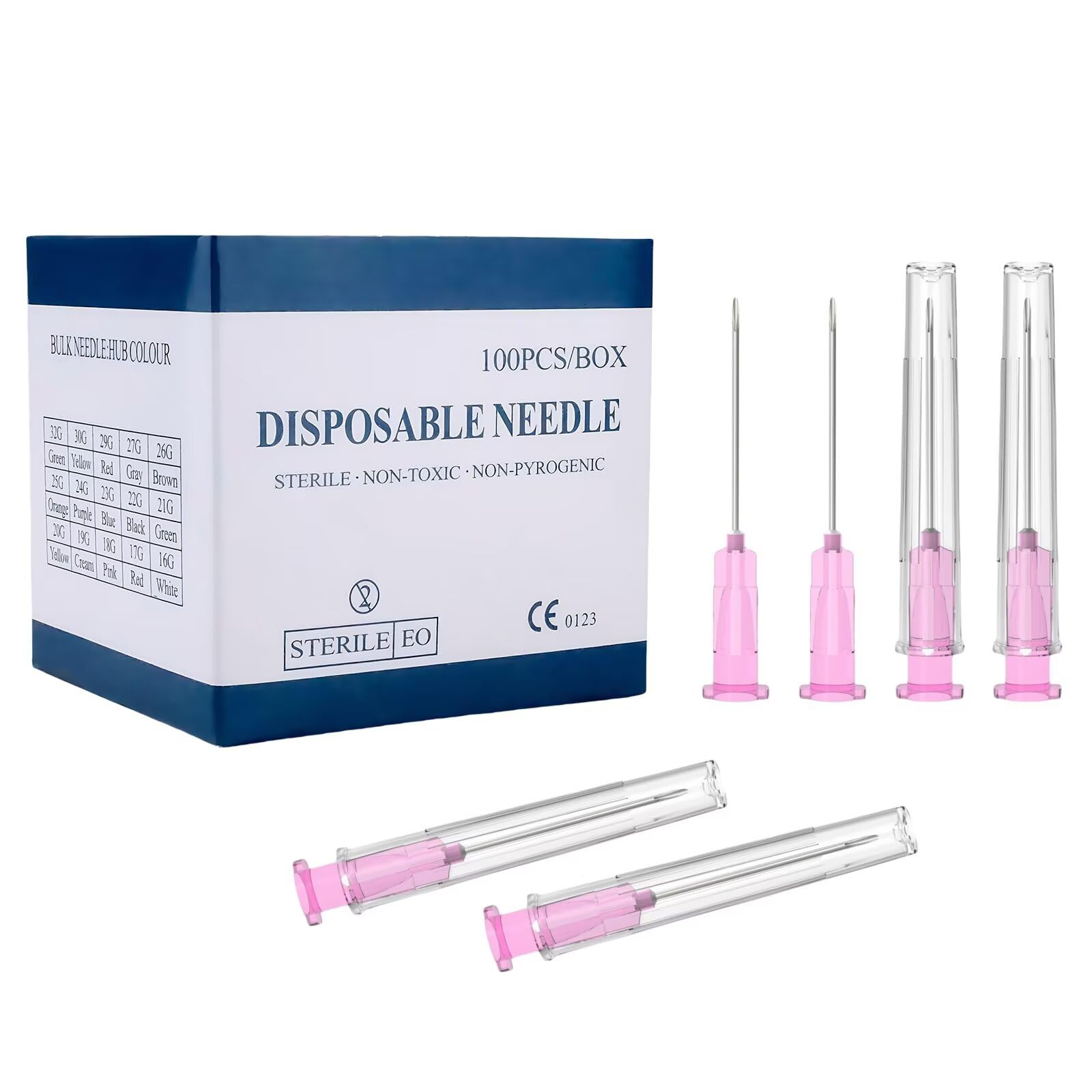 100 Pcs 25 Gauge 5/8-Inch(16mm) Needle Luer Lock Lab Accessories, with Cap, Individually Wrapped, for Scientific & Industrial — Amazon image 12