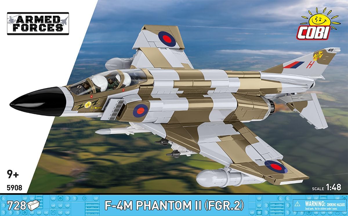 COBI Armed Forces British F-4M Phantom II Aircraft Building Set, 728 Pieces