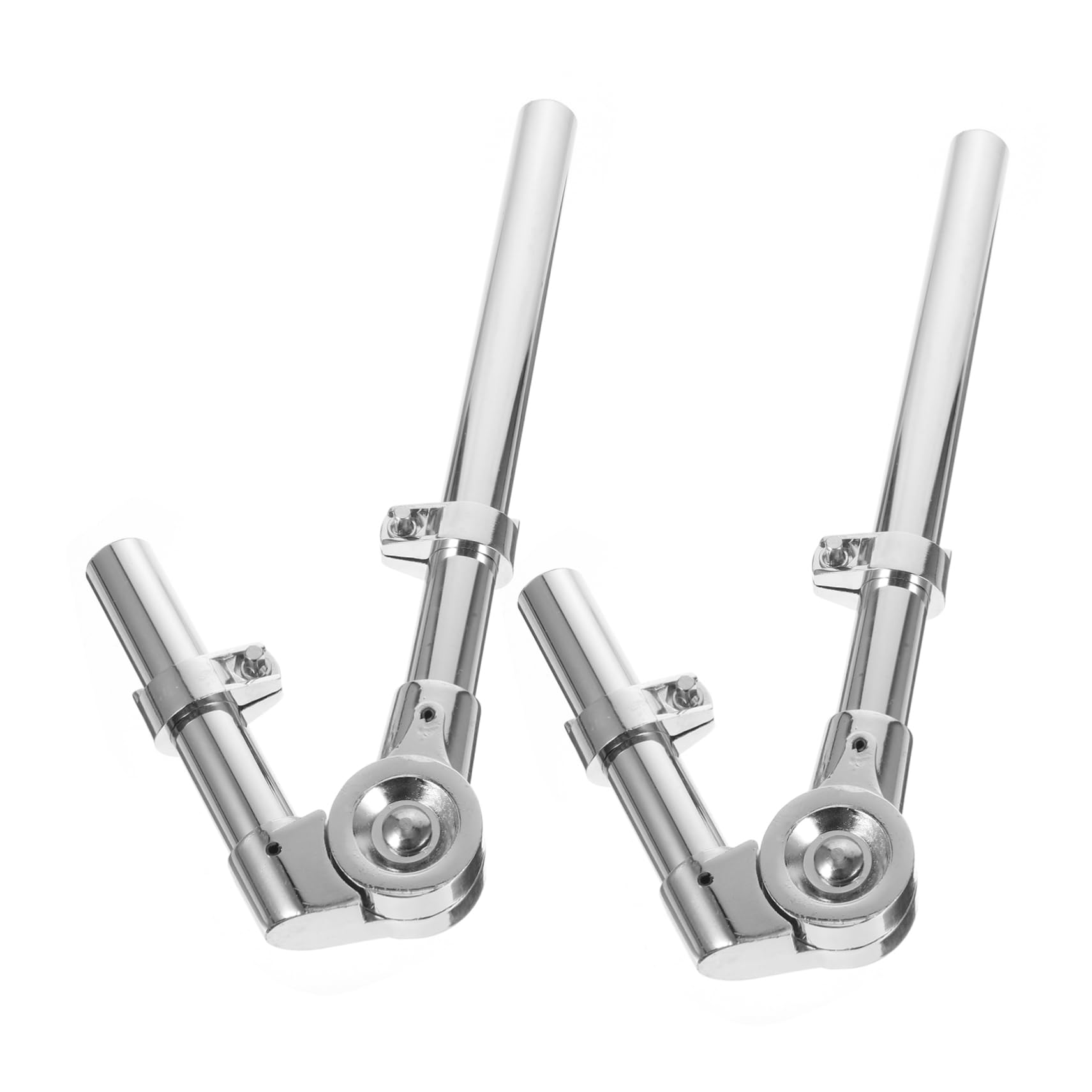 BESTonZON 1 Pair Silver Drum Tom Holder for Drum Set Replacement Hardware Accessory Easy Install Bracket