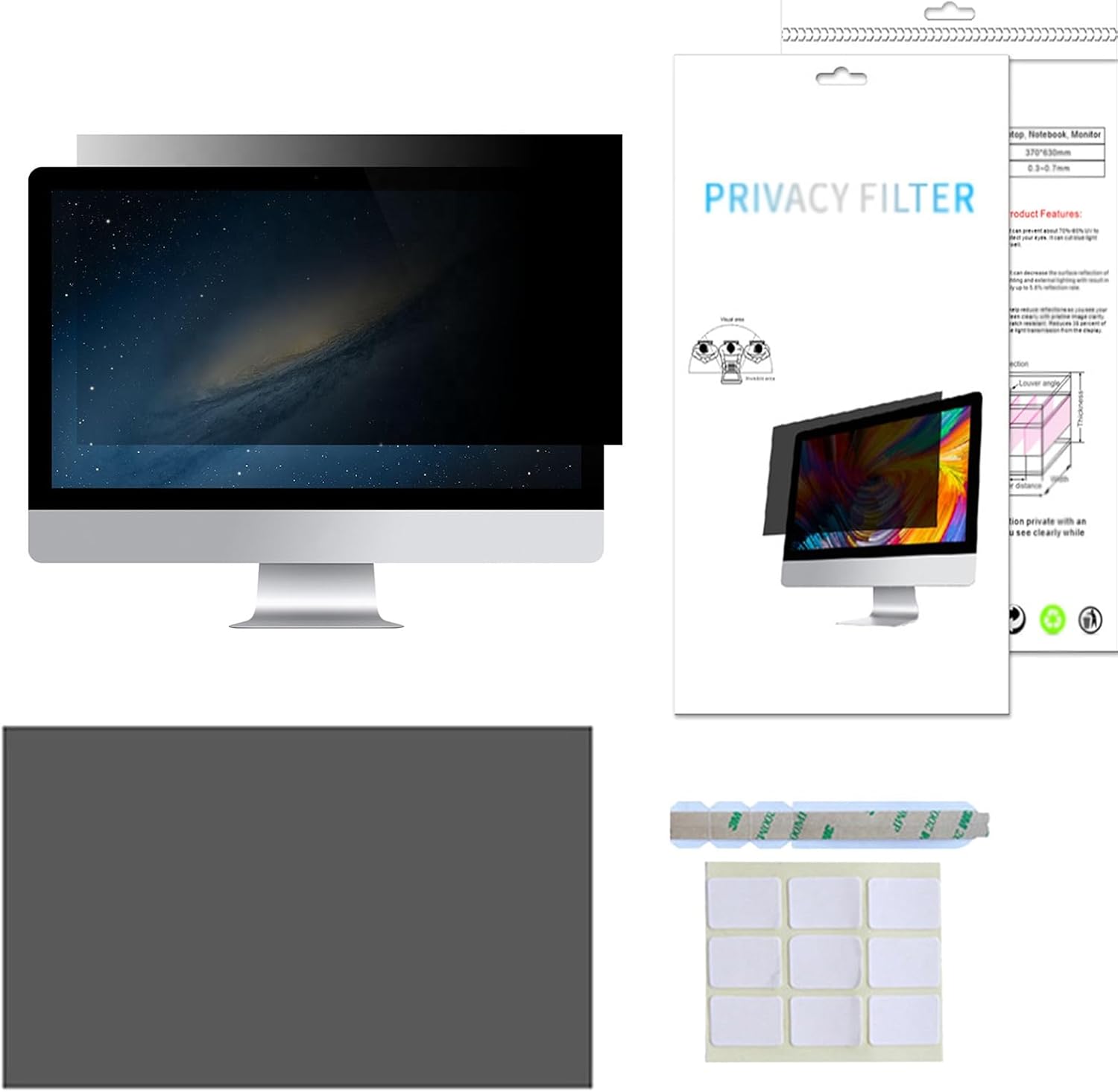 HUUUD Privacy Screen for Monitor 27 Inch, Removable Privacy