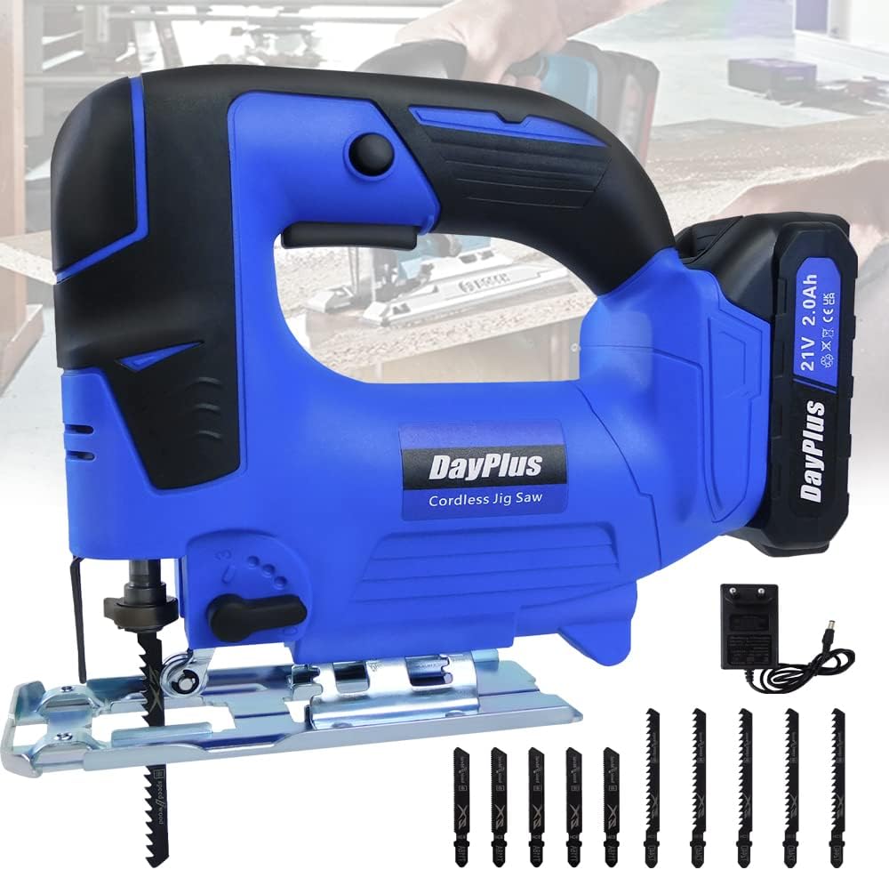 Electric Jigsaw Cordless Jig Saw for Wood, Soft Metal, Tile and Plastic