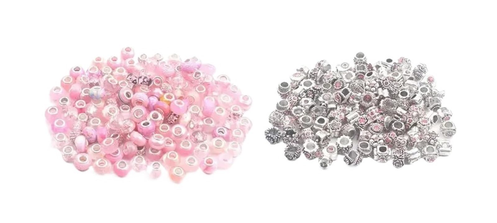 Kit Perline per Braccialetti 10/31/62 pezzi Set di perline con foro grande for la creazione gioielli fai da te, catene for piedi, braccialetti, orecchini, portachiavi, accessori for(62pcs)