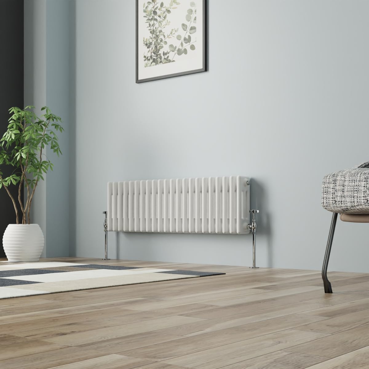 NRG Column Radiator Gloss White 300x1012mm Triple Cast Iron Rads