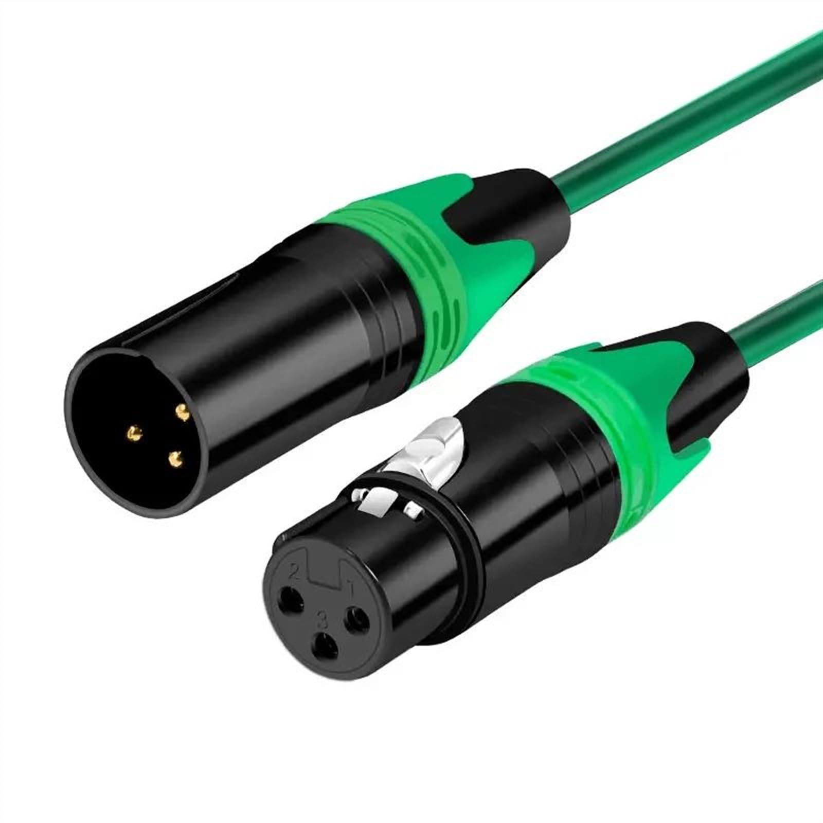 Cable De Audio De Guitarra Cable de 3 pines para micrófono, Cable de enchufe, Cable de extensión para guitarra, amplificadores de potencia de profesionales (Color : Green, Size : 5M)