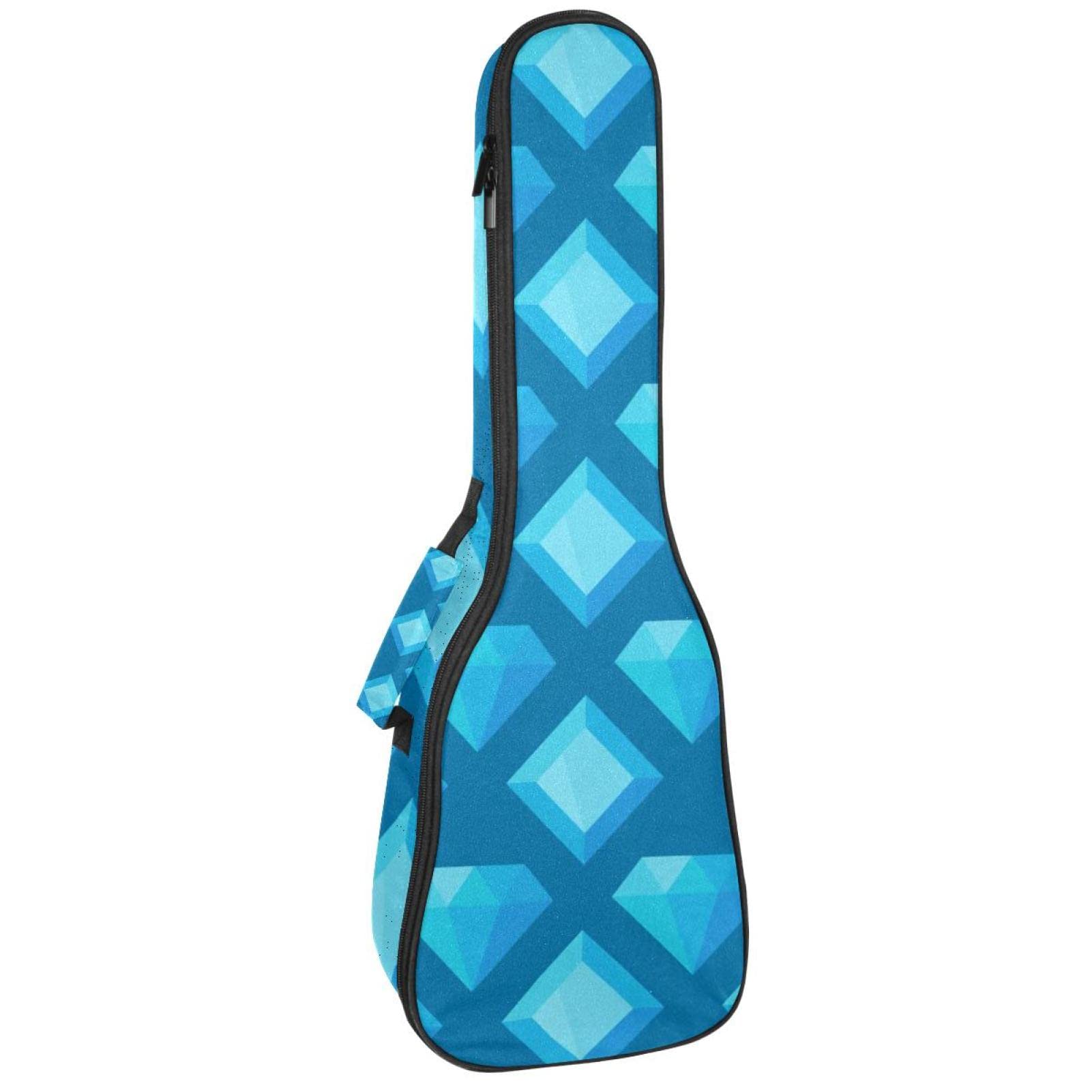 Sac ukulélé ténor étanche avec sangles sac à dos bleu