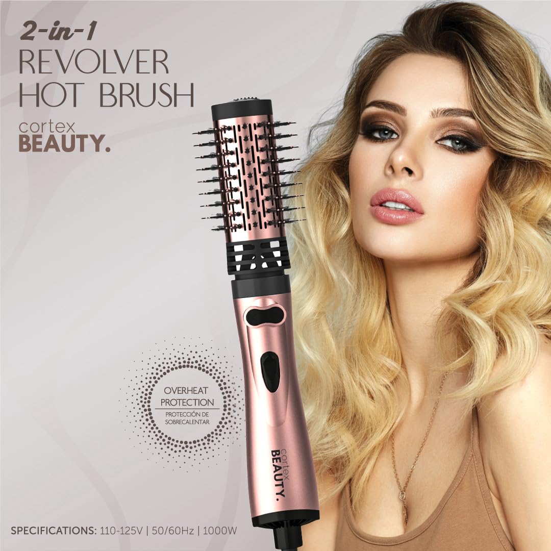 Cortex Beauty 2-in-1 Revolving Hot Brush (Rose Gold) : Amazon.ca