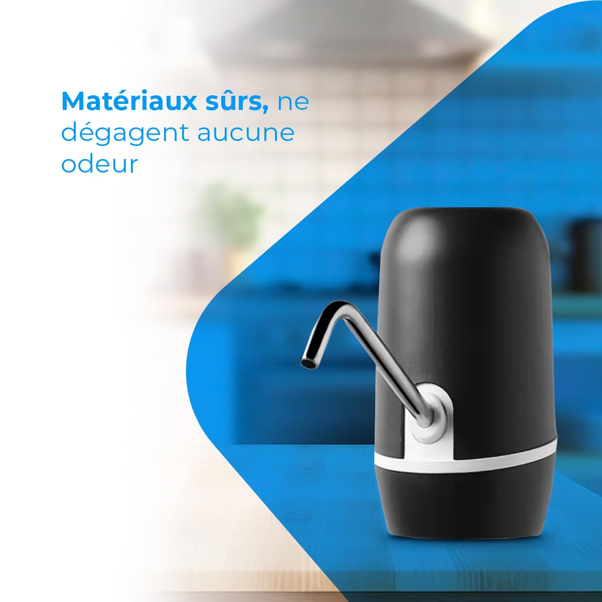 Distributeur d'eau en Bouteille Automatique USB, Acier, sans BPA, Eau Froide, 1200mAh, 1.5-18.9L, Noir