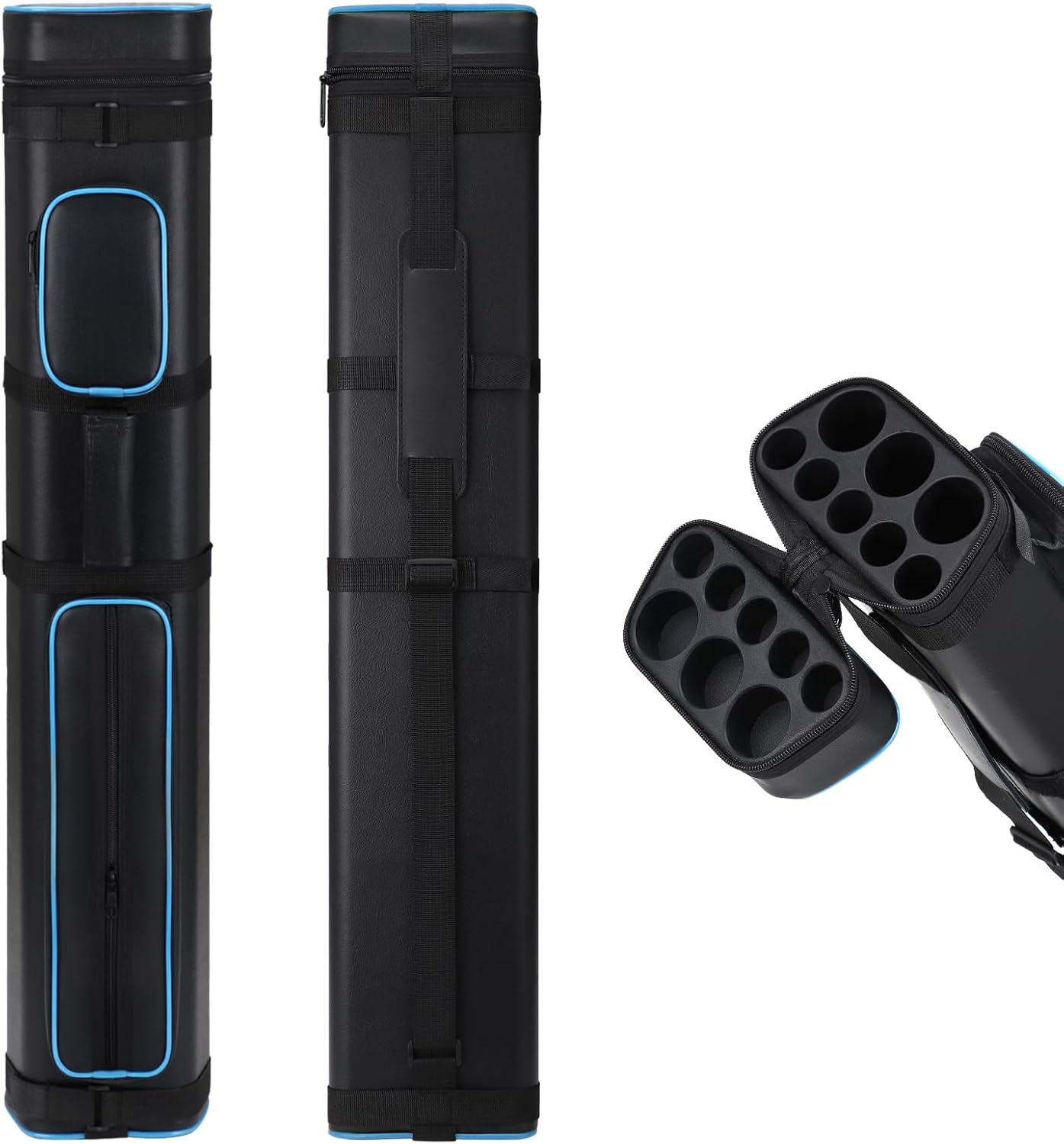 3x5 Hard Pool Cue Case Billiard Stick Carrying Case Pool Stick Case Holds 3 Cue Butts and 5 Cue Shafts