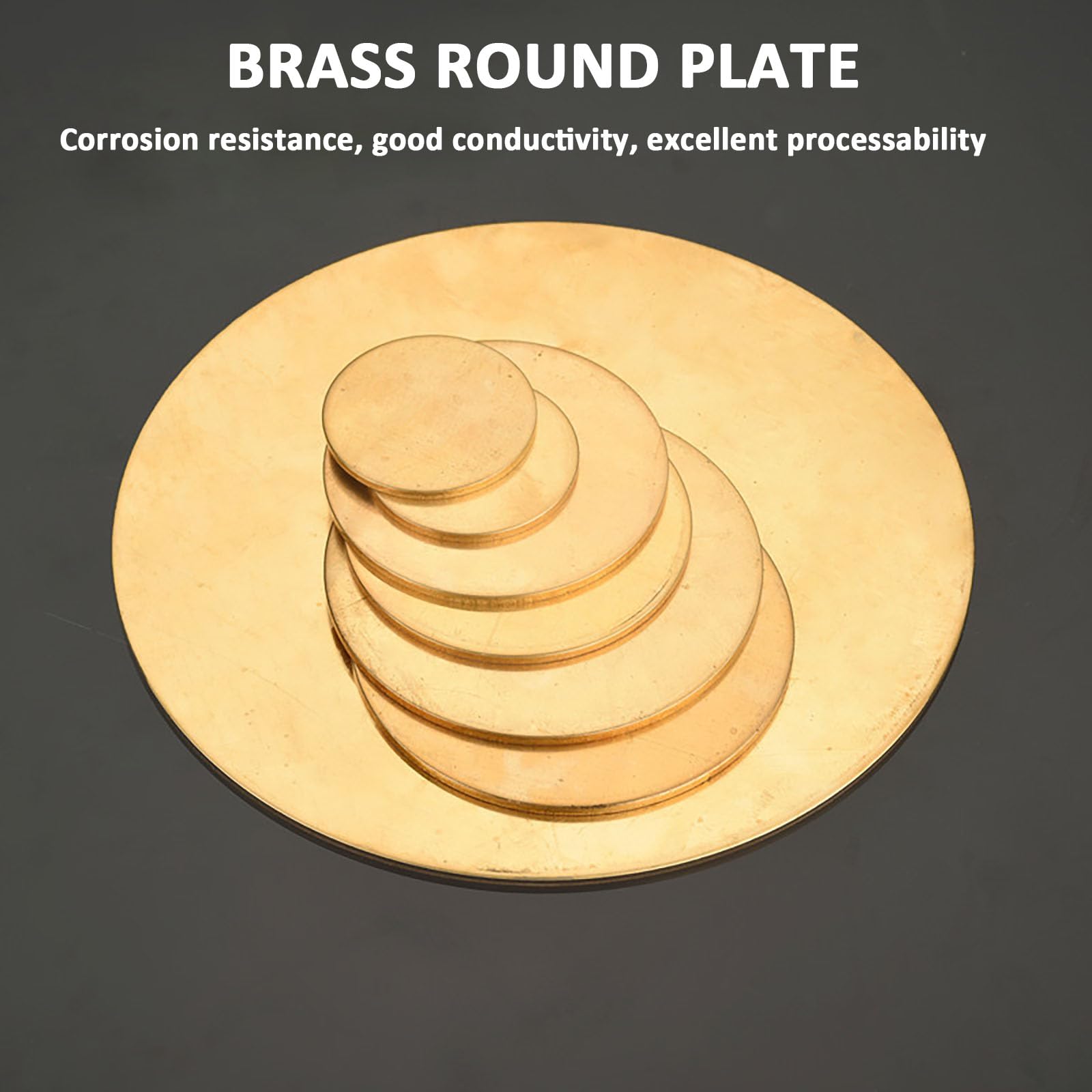 COYOUCO 2 Pcs Brass Round Plates Thickness 1.2mm Diameter from 15mm-300mm Brass Disc Suitable for Crafts, Models, and Repairs,30mm