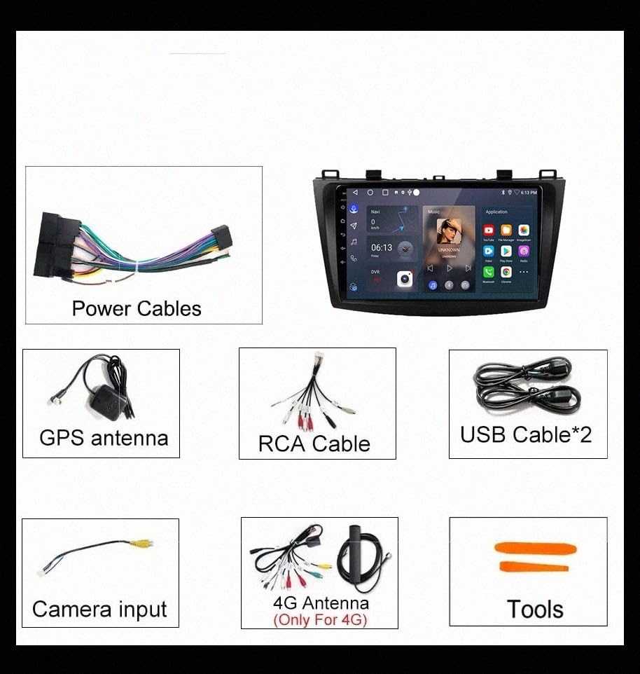 Radio coche 2 DIN para Mazda 3 2009-2013 con navegación GPS, pantalla HD y CarPlay 7