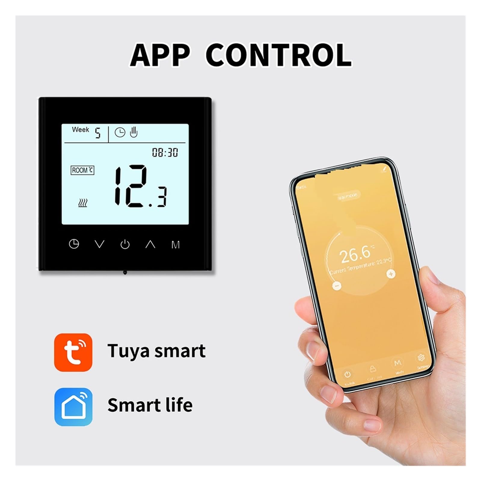 Smart WiFi 3A/16A LCD Touch Screen Regolatore di temperatura Riscaldamento a pavimento elettrico/Termostato caldaia acqua/gas Facile Da Usare(16A Electric WIFI)