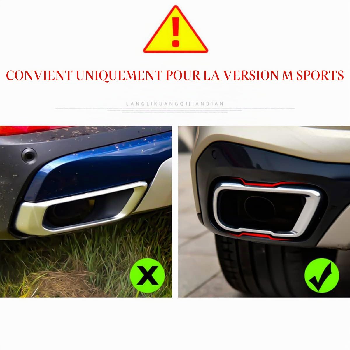 Metyoucar Accessoires extérieurs en acier inoxydable pour échappement - Cadre de décoration et couvercles de garniture pour X5 G05 X7 G07 2019 2021 Version M Sport - Accessoires pour voiture (Noir)