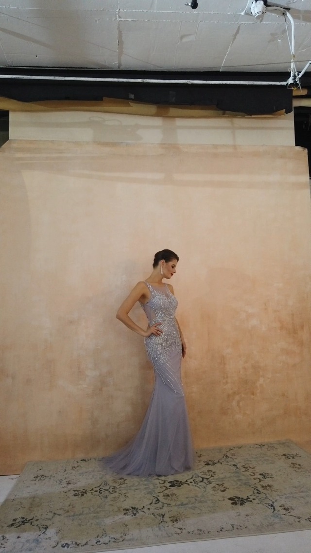 chinese dress ladies Sheer-Bodice Long Pastel Mermaid Prom Gown