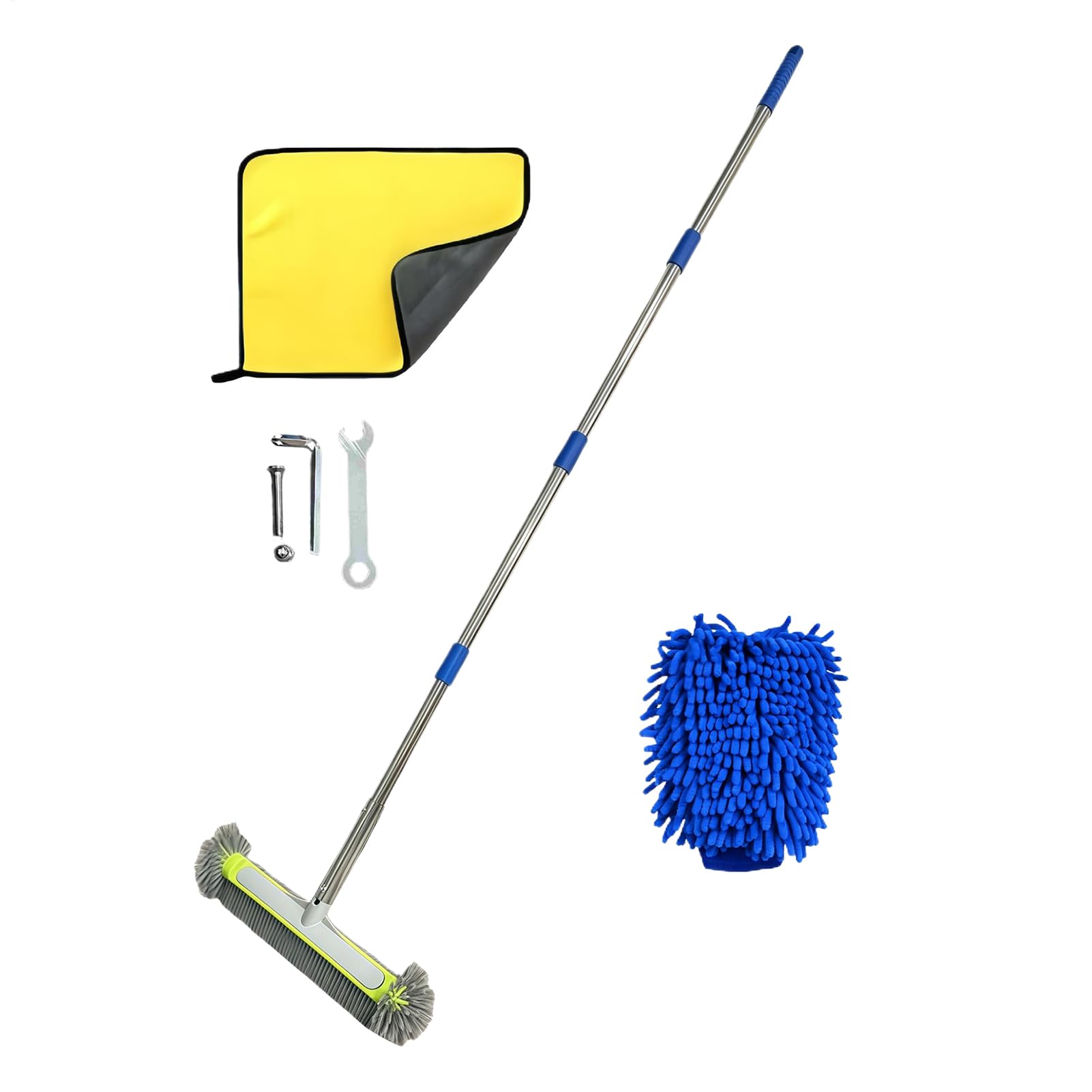 Cepillo para Piscina con mango y fregador de limpieza resistente | Cepillo de Piscina con Mango Desmontable Para Paredes, Suelos, Azulejos, Spa, , Cocina, Gimnasio, Interior y Exterior
