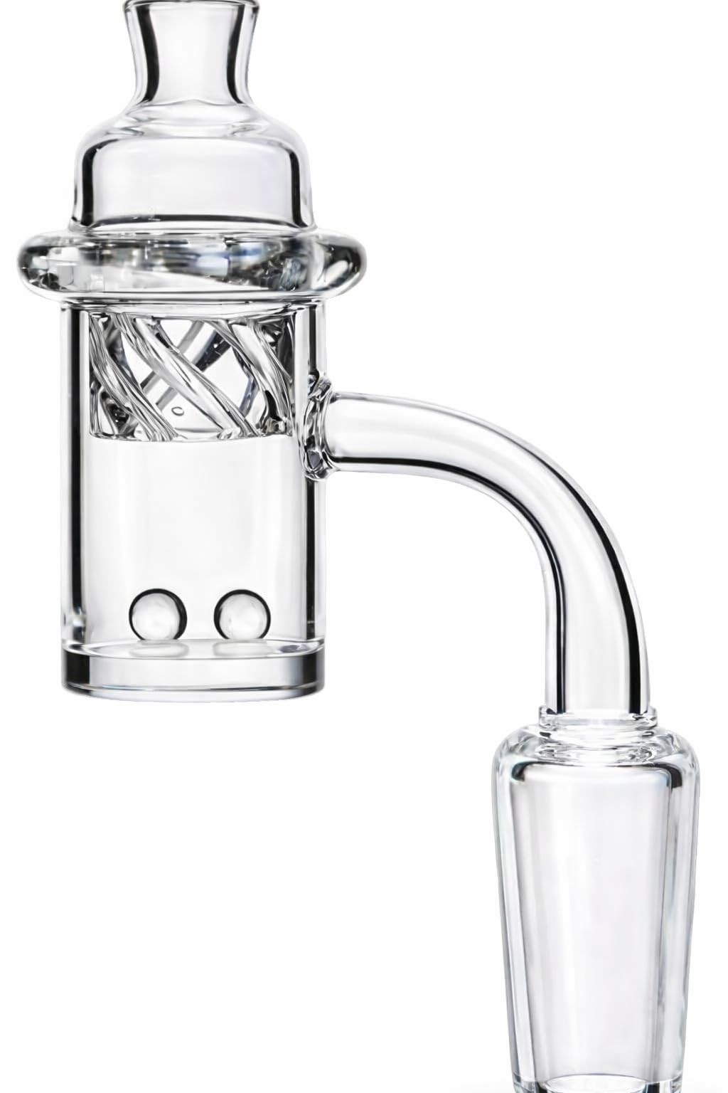 14mm Quartz Banger Dab Nail with Spinning UFO Carb Cap and Glow in The Dark Luminous Quartz Terp Pearls Dab Female Male 14mm for Glass Piece for Dab Set (14mm Set)