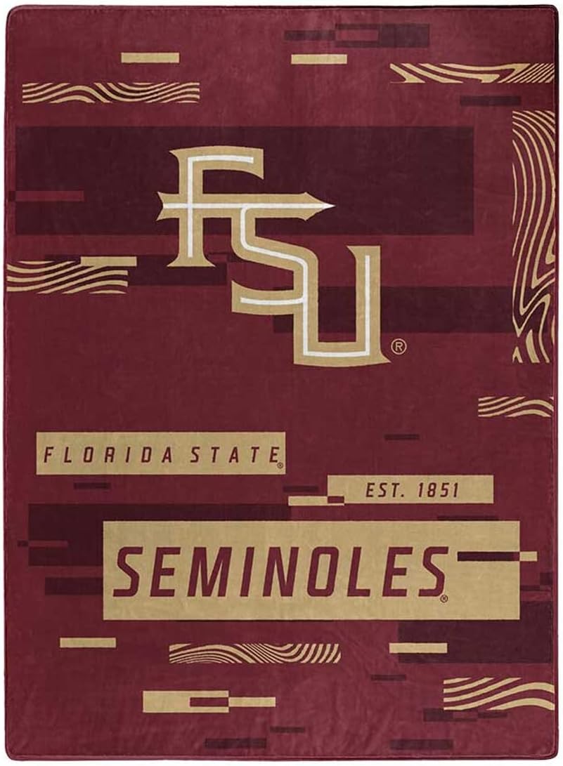 Northwest Company NCAA Digitize Design Plush Raschel Thow Blanket, 60"x80" (Florida State Seminoles)