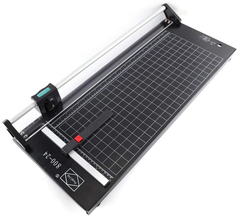 YIYIBYUS 24 Inch Commercial Manual Precision Rotary Paper Trimmer Cutter,Heavy Duty,Smart Cut for Photo Paper, Film, Art Paper Jam, Office Paper, Thin Plastic Soft Board, PVC,Cutting Table 80x31.5cm