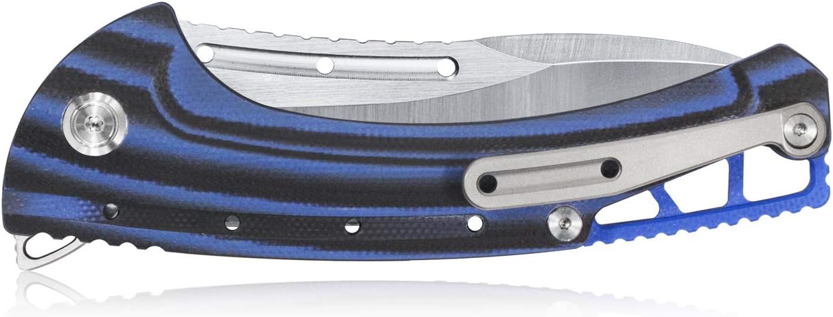 60% Off Discount KUBEY KB257 Pocket Knife – Folding Knife with Sharp Stainless Steel – EDC Hiking Knife with Titanium Clip for Hunting Camping and Survival Use (Blue)