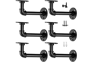 Heavy-Duty Iron L-Pipe Shelf Brackets for Industrial Pipe Shelves