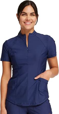 Amazon.com: Cherokee Form Women Scrubs Top Partial Zip Front CK707, S ...