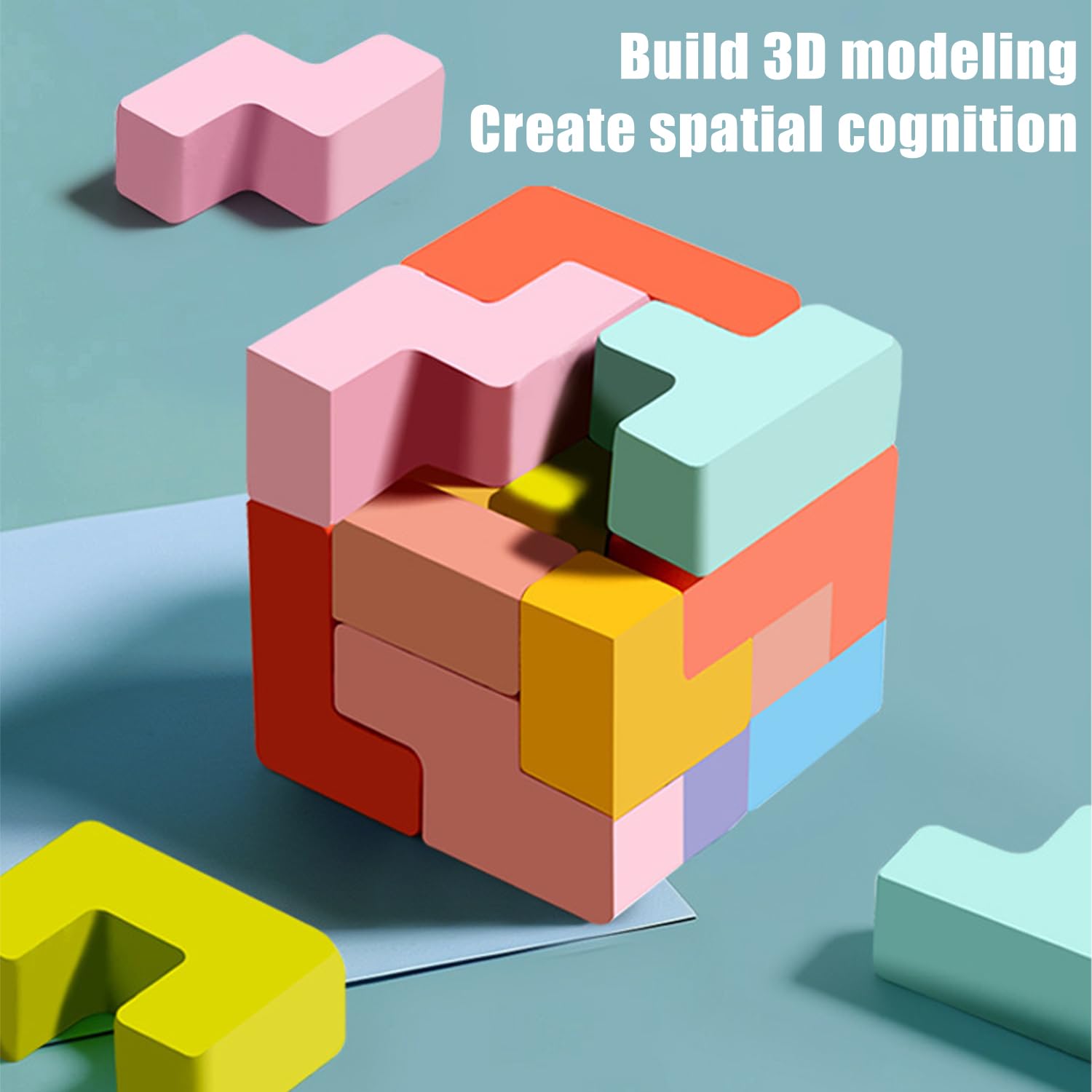 Puzzle 3D di Legno Tetris, Giochi Montessori Bambini 3 4 5 6 Anni, Cervello Giocattoli con 41 Colorato Blocchi Geometrici, Intelligenza Jigsaw Rompicapo, Regali Educativi per Bambini