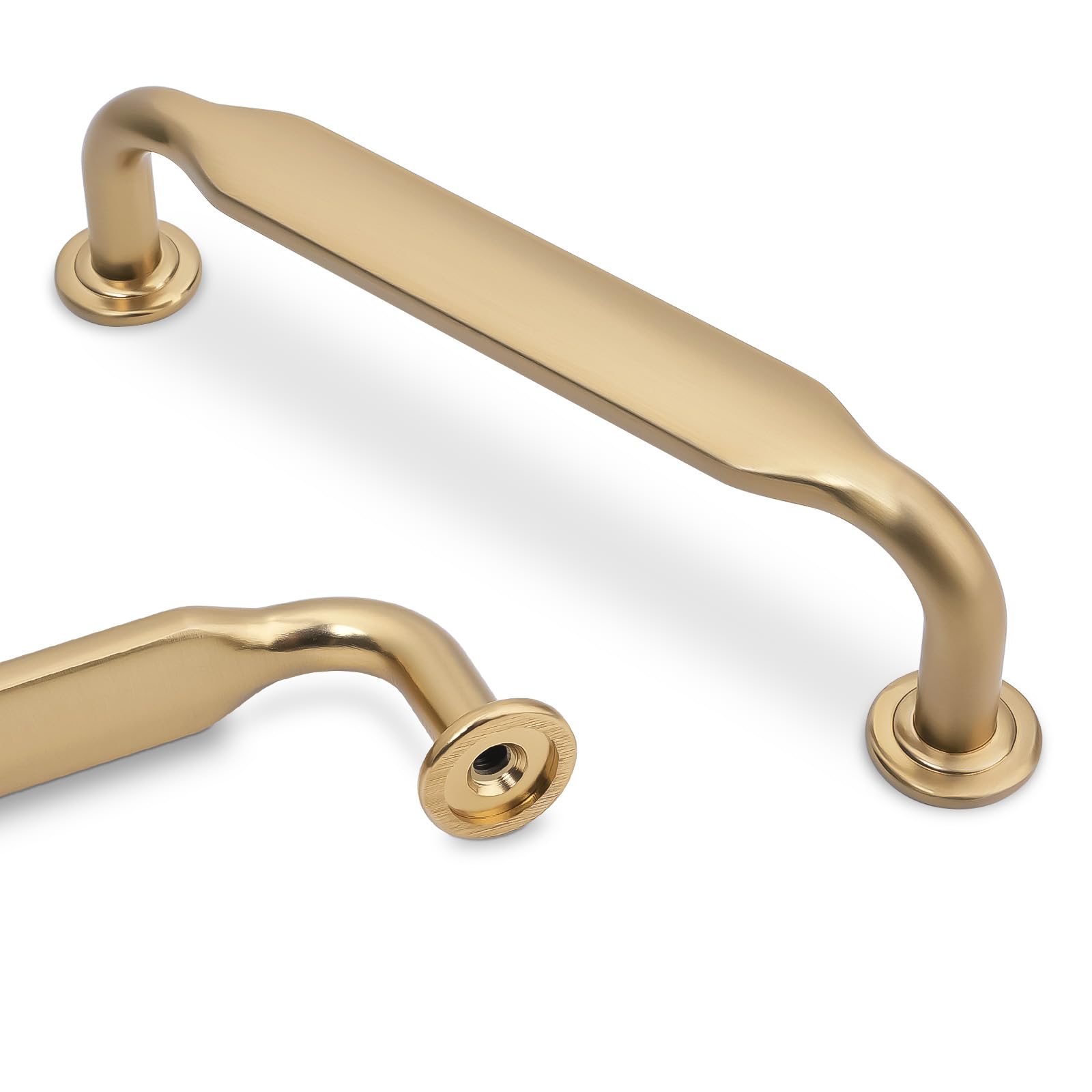 Tiradores de bronce champán de 3-3/4" para armarios de cocina (Paquete de 10 piezas)