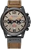 Men's Military Quartz Waterproof Chronograph Leather Watch Belt Black Grey Brown Classic Clothing