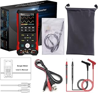 Osciloscópio,ERYUE Osciloscópio 3 em 1 Multímetro Gerador de sinal Medidor de osciloscópio Osciloscópio de mão Display TFT de 2,8 polegadas Taxa de amostragem de 200 msps Largura de banda de 80 MHz