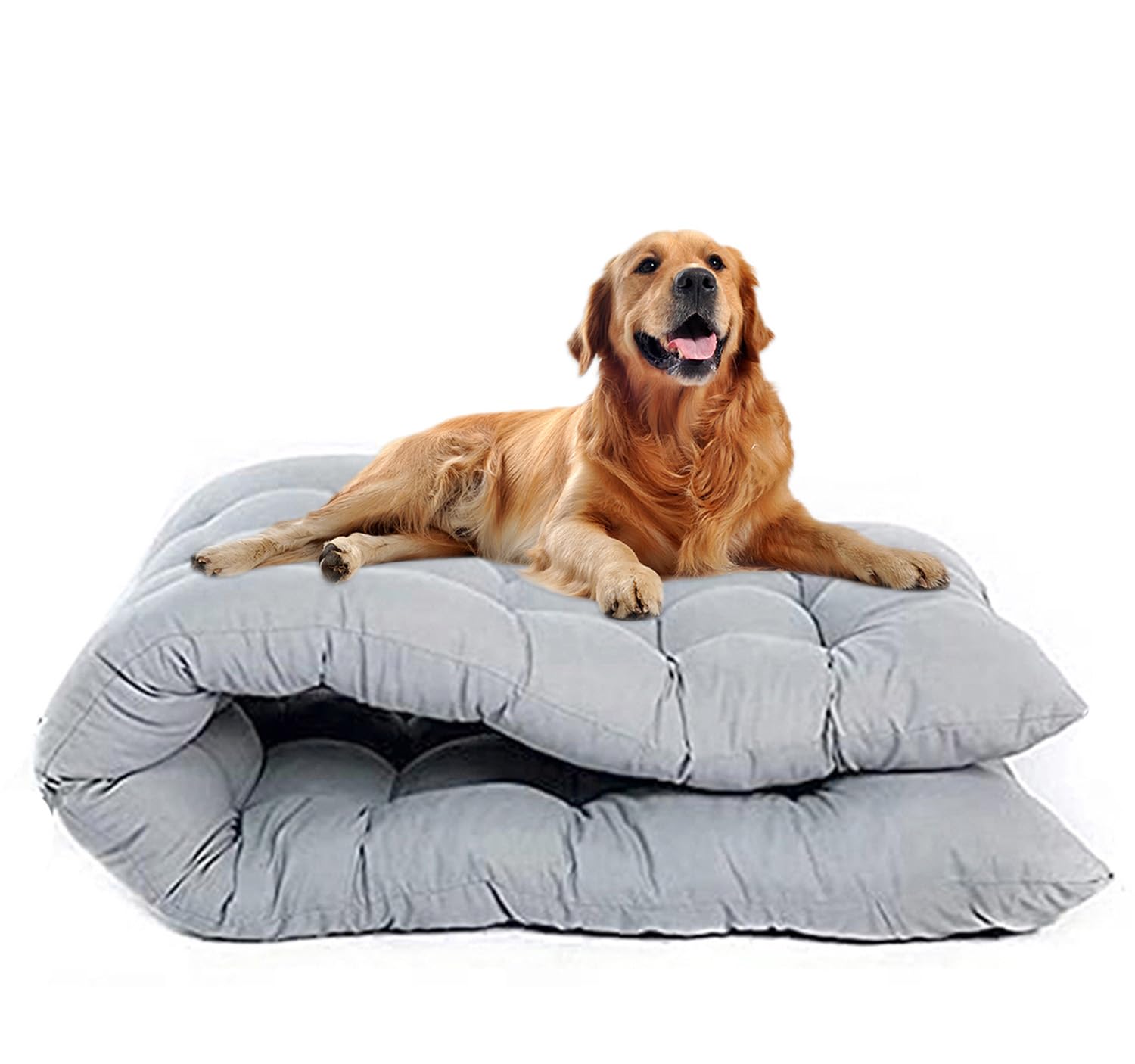 Waigg Kii Extra Large Dog Bed Mattress,Washable Calming Pet Crate Bed Mat Durable,Anti Anxiety Large Dog Beds Mattress for Pet Large Dogs (Grey,100x65CM)