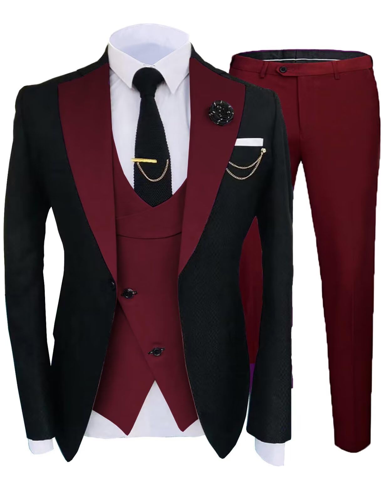 setwell JEXJ Formal Suits for Men Wedding Slim Fit 3 Piece Dress Business Party Jacket Vest & Pants JXZ006-picture-38