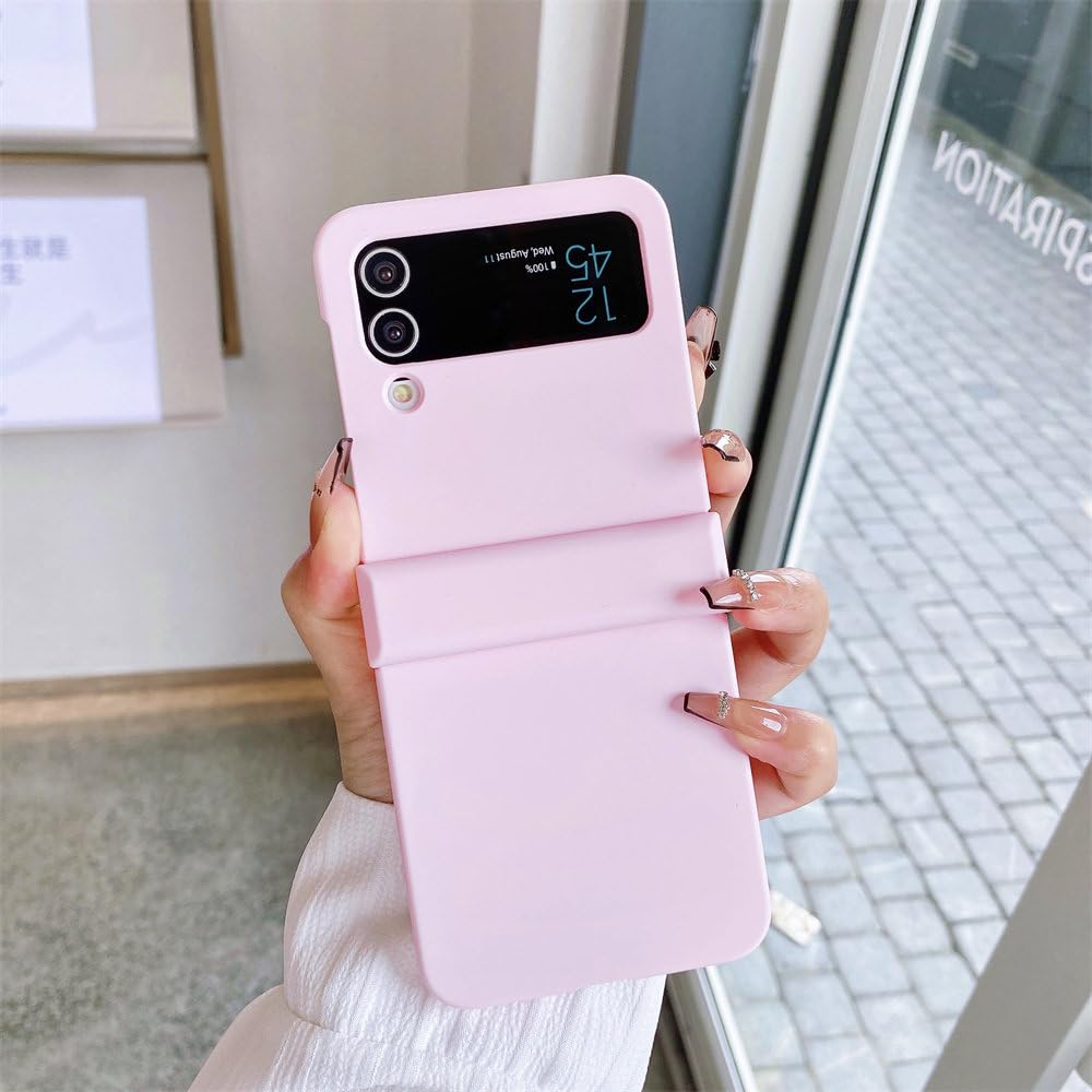 Étui de téléphone PC Galaxy Z Flip4 rose rigide et chic