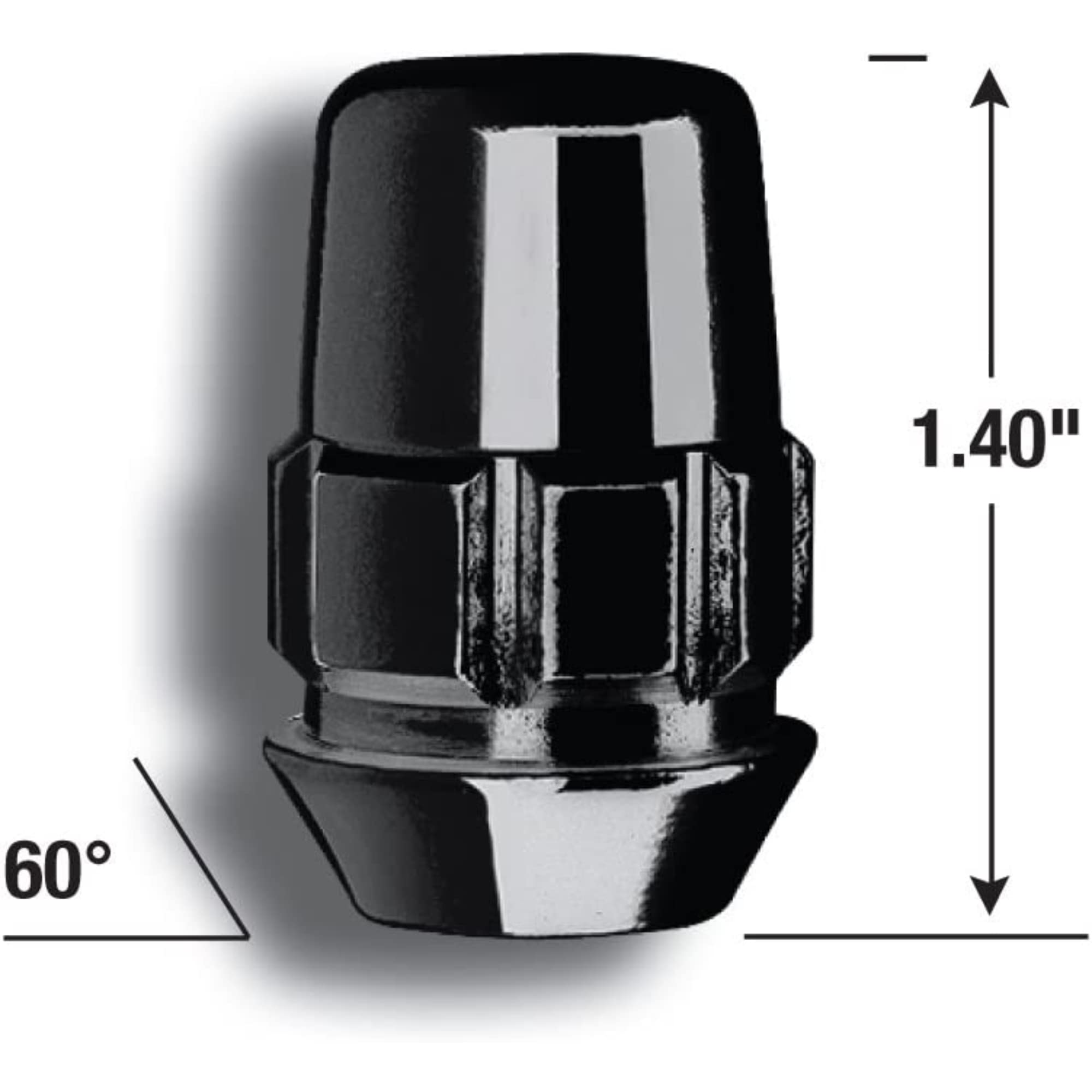 Gorilla Automotive Locking Lug Nuts 71633NBC, Set of 20 Acorn Gorilla Lug Nuts, 12mm x 1.50 Thread, Black Chrome, with a Lumintrail Keychain Light