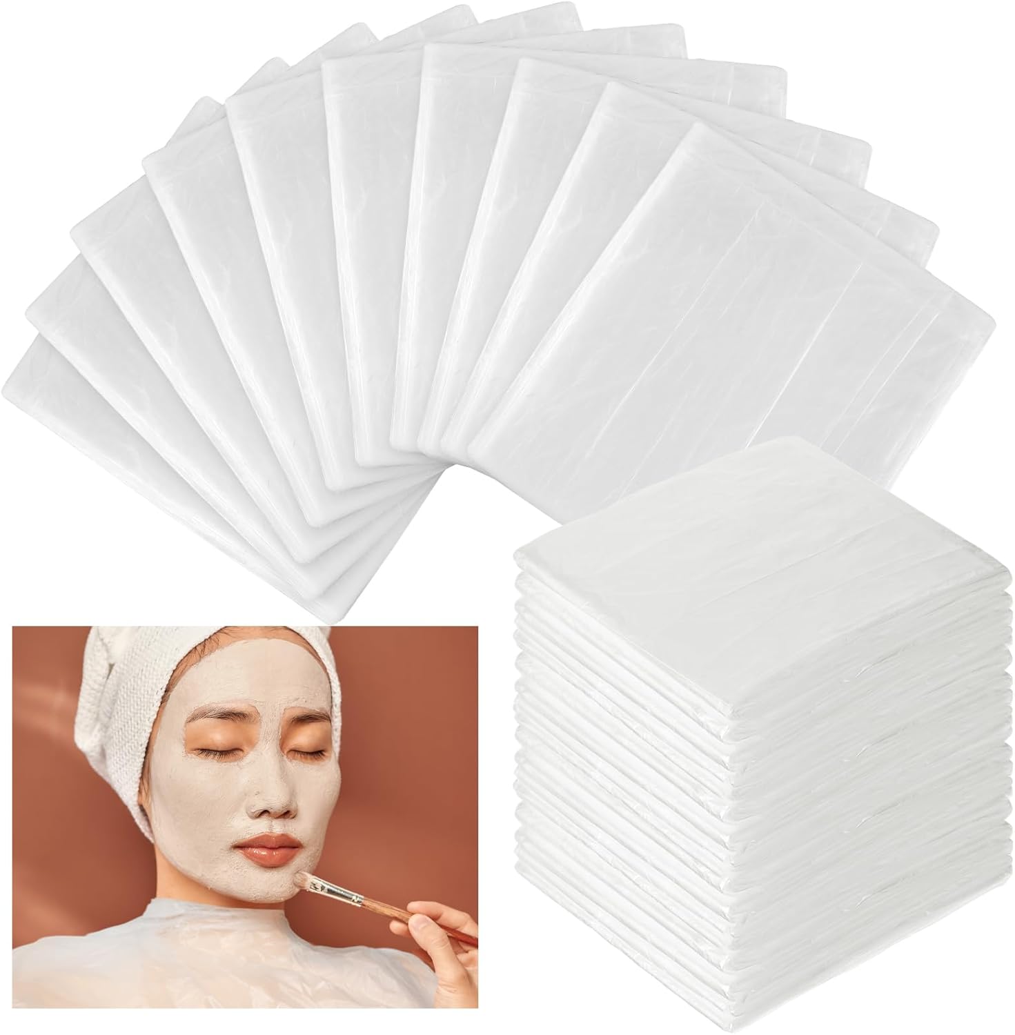 Teling 150 Pcs 60 Pcs Disposable Sauna Blanket Liners, 47x83 Inch Plastic Sheets for Body Wrap, Spa, Beauty Salon, Far Infrared Sauna, Hygienic Disposable Spa Accessories