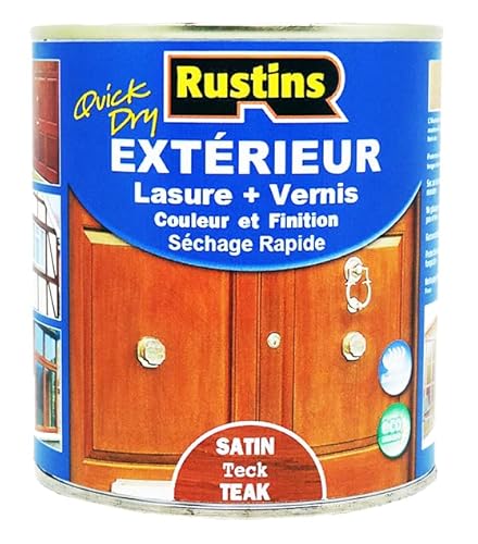 Rustins - Tinte para madera de jardín de teca - UV - secado rápido - Acabado satinado - 1 L - 15 m²/L (ESTE1000FR)
