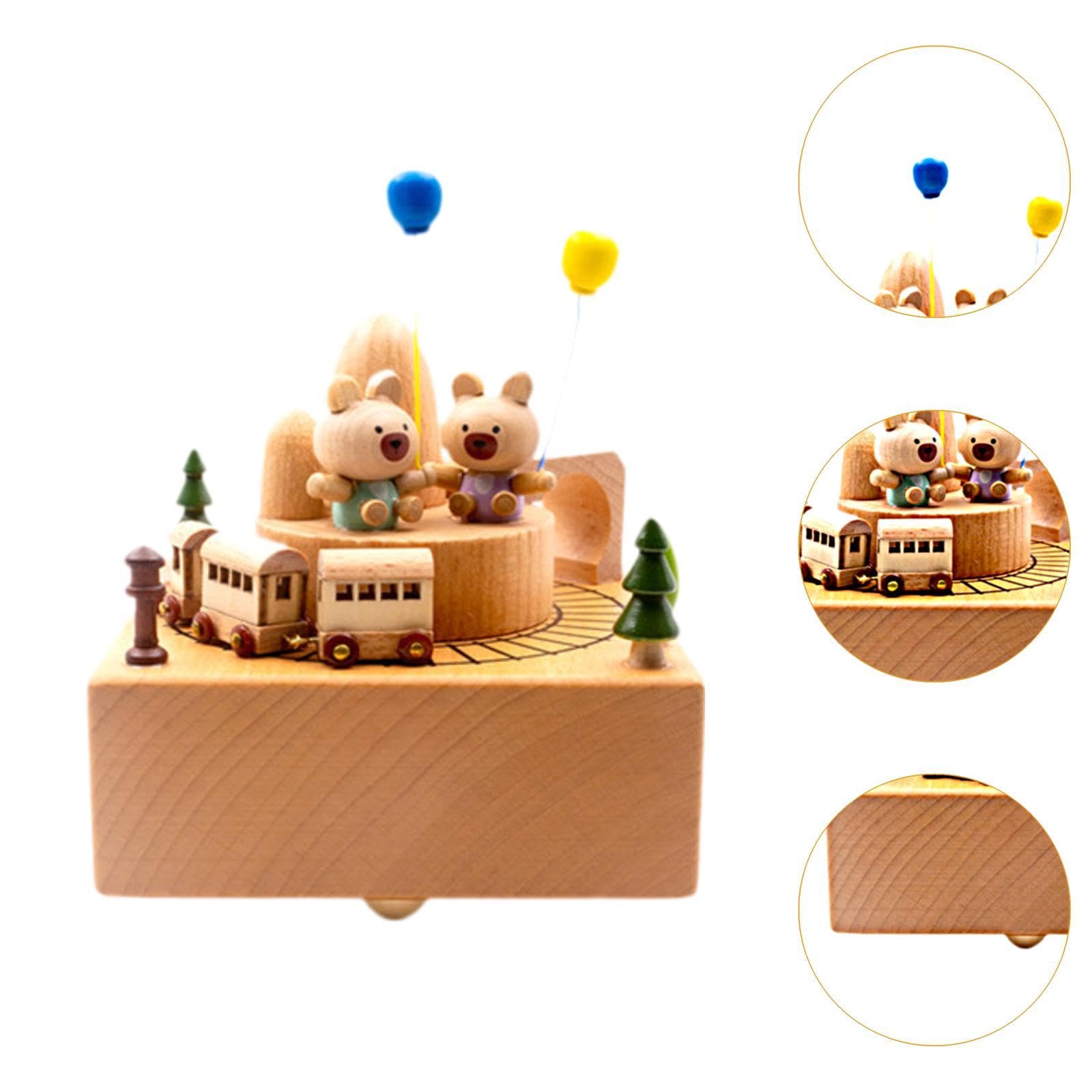 Caja Musical con Tren, Adorno de Escritorio Coleccionable para El Hogar.