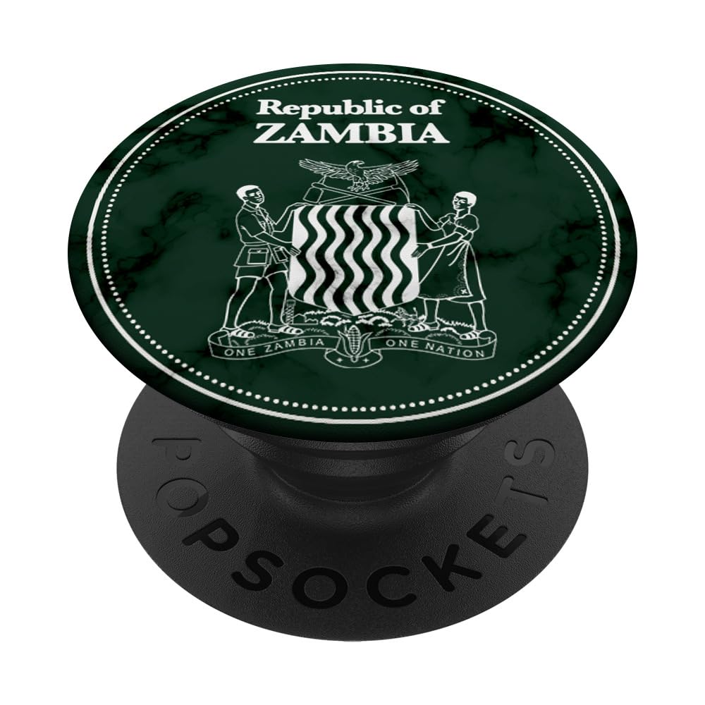 Zambia,zambian,Zambia passport,Zambia flag. PopSockets Swappable PopGrip, Black