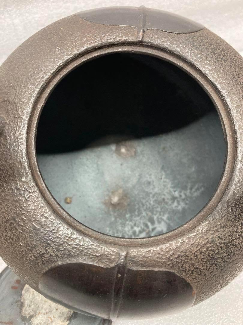 当時物 時代物 南部鉄瓶 名人釜師 大美作 柚子釜 南部鉄器・鉄瓶の