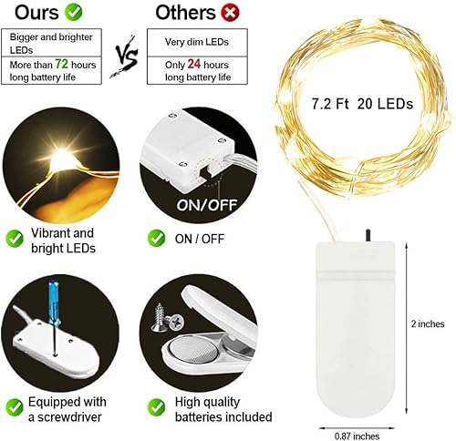 Miniatura 6 de MUMUXI 20 guirnaldas de luces LED de 7.2 pies