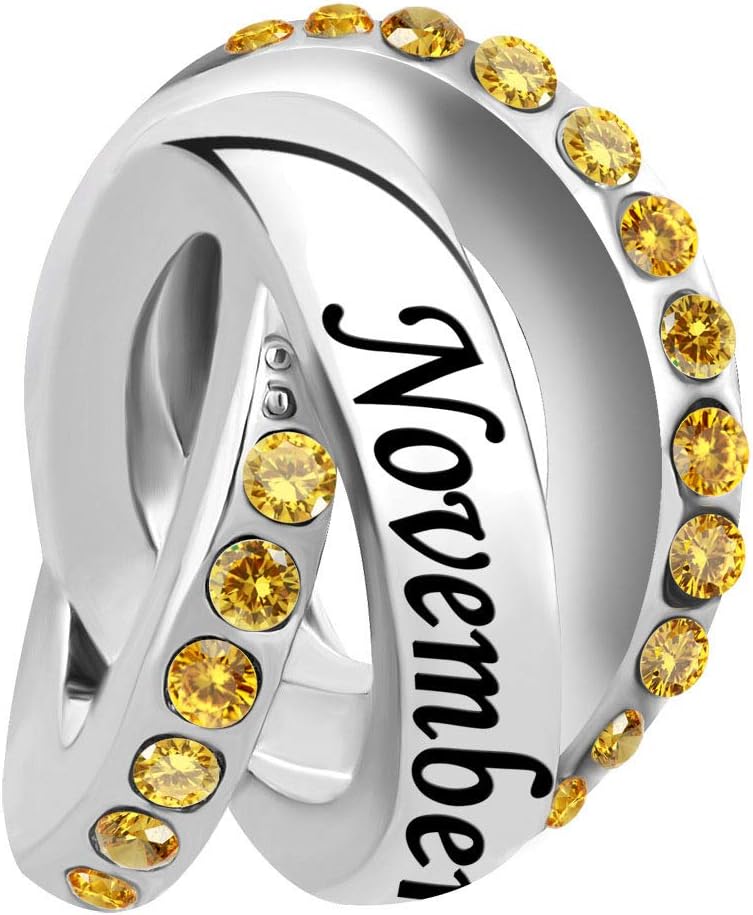 Casa De Novia JewelryWedding Day Charm 12 Colors Birthstone Bead fit European Bracelets