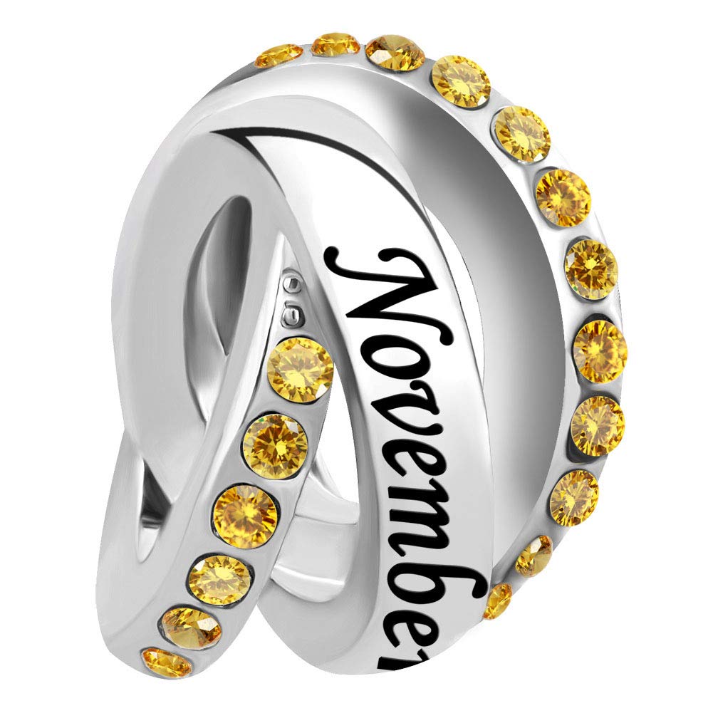 Casa De Novia JewelryWedding Day Charm 12 Colors Birthstone Bead fit European Bracelets