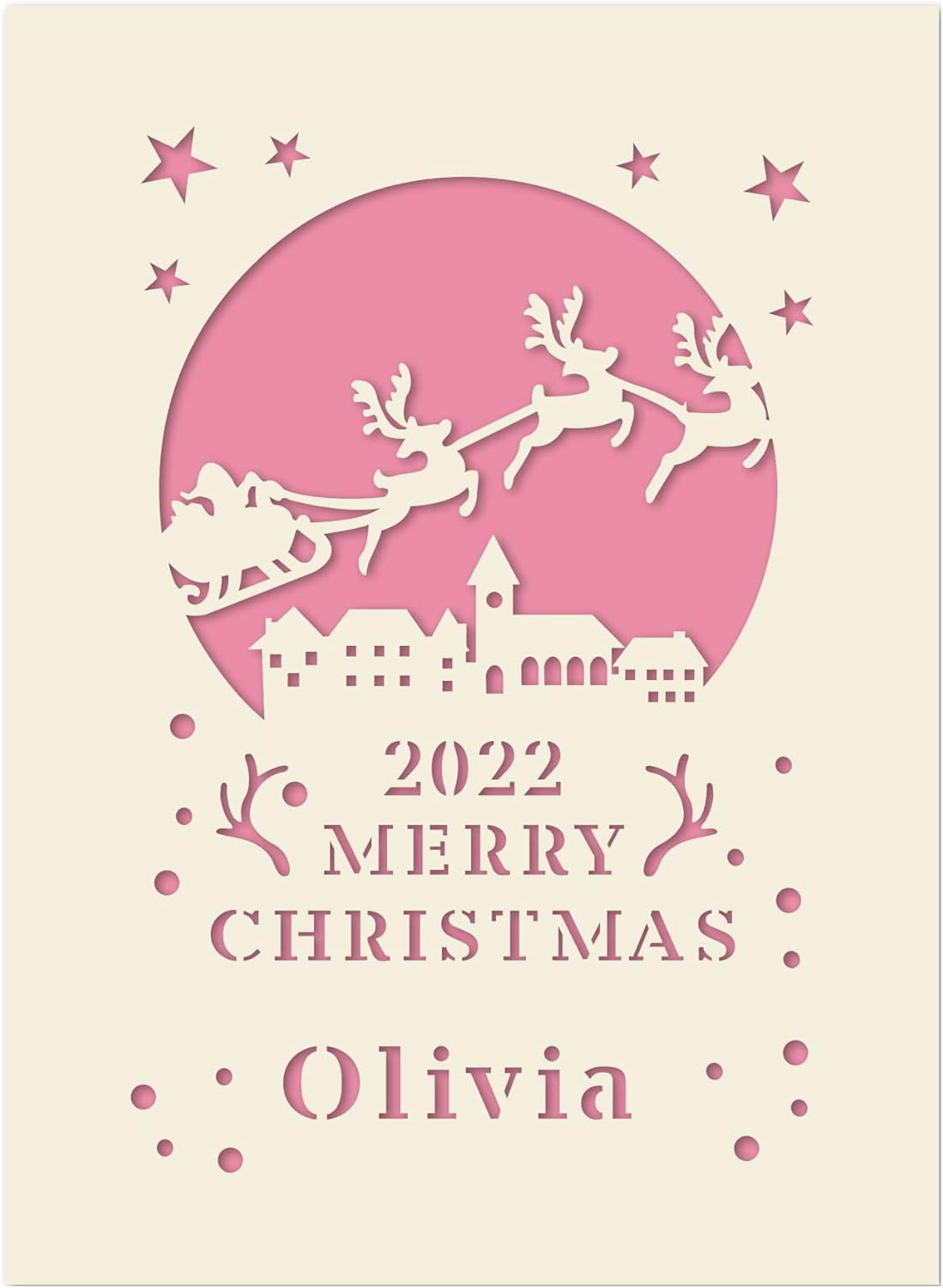 Personalized Christmas Cards 2022 Santa Gift Custom Laser