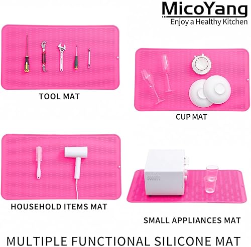 Miniatura 489 de Tapete de silicona para secado de platos para múltiples usos, fácil de limpiar, ecológico, resistente al calor, tapete de silicona para encimera